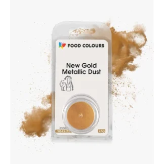 Barwnik do drinków i aerografu w proszku polskiej produkcji firmy FOODCOLOURS - bez E171 - New Metallic Gold, Nowy Metaliczny Złoty - 2,5g
