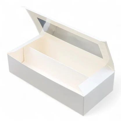 Pudełka na makaroniki z okienkiem duże (L) 20x9x4,5cm - 10 szt. - Podkłady Cukiernicze Julita