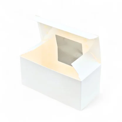 Pudełko na makaroniki z okienkiem małe (S) 10,5x4,5x4,5cm - 10 szt. - Podkłady Cukiernicze Julita