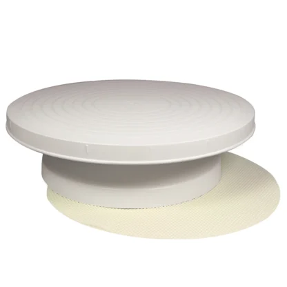Stabilny talerz obrotowy, patera do dekoracji tortów  ø 31 cm, h8 cm  - PME - Biała