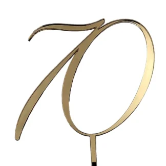 Topper Cyfra 70 Dekoracyjna - Złoty Lustro - Miniowe Formy