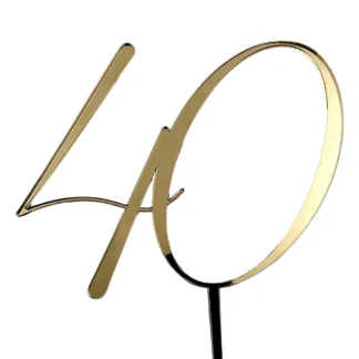 Topper Cyfra 40 Dekoracyjna - Złoty Lustro - Miniowe Formy