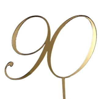 Topper Cyfra 90 Dekoracyjna - Złoty Lustro - Miniowe Formy