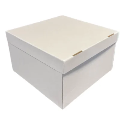 Karton z pokrywką i otwieranym bokiem na tort 42x42x25 cm Biały - 5 szt. - Aleksander Print