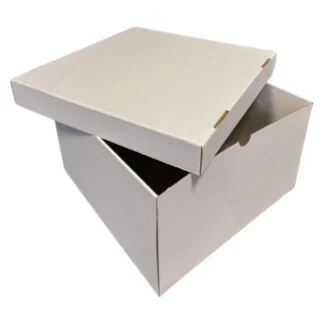 Karton z pokrywką i otwieranym bokiem na tort 42x42x25 cm Biały - 5 szt. - Aleksander Print