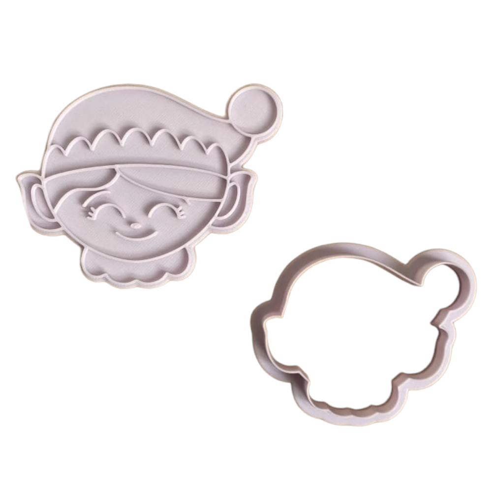 Świąteczna Wykrawaczka 3D ze Stemplem „Głowa Elfa” 9 cm – FloWerka