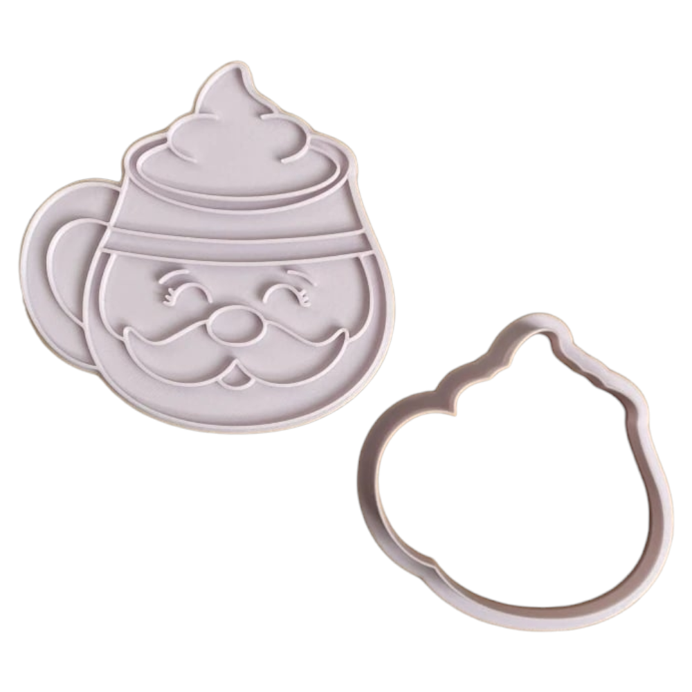 Świąteczna Wykrawaczka 3D ze Stemplem „Kubek Mikołaj” 9 cm – FloWerka