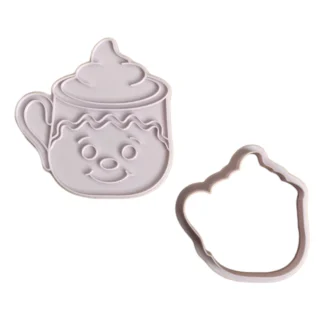 Świąteczna Wykrawaczka 3D ze Stemplem „Kubek Ciasteczko” 9 cm – FloWerka