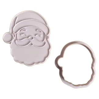 Świąteczna Wykrawaczka 3D ze Stemplem „Brodaty Mikołaj” 9 cm – FloWerka