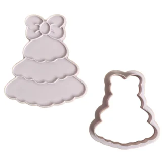 Świąteczna Wykrawaczka 3D ze Stemplem „Choinka z kokardą” 9 cm – FloWerka