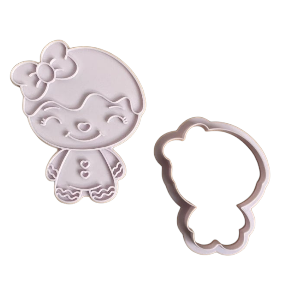 Świąteczna Wykrawaczka 3D ze Stemplem „Lukrowana Pierniczkowa Pani” 9 cm – FloWerka