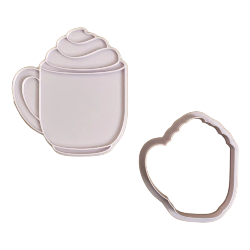 Świąteczna Wykrawaczka 3D ze Stemplem „Kubek z pianką” 9 cm – FloWerka