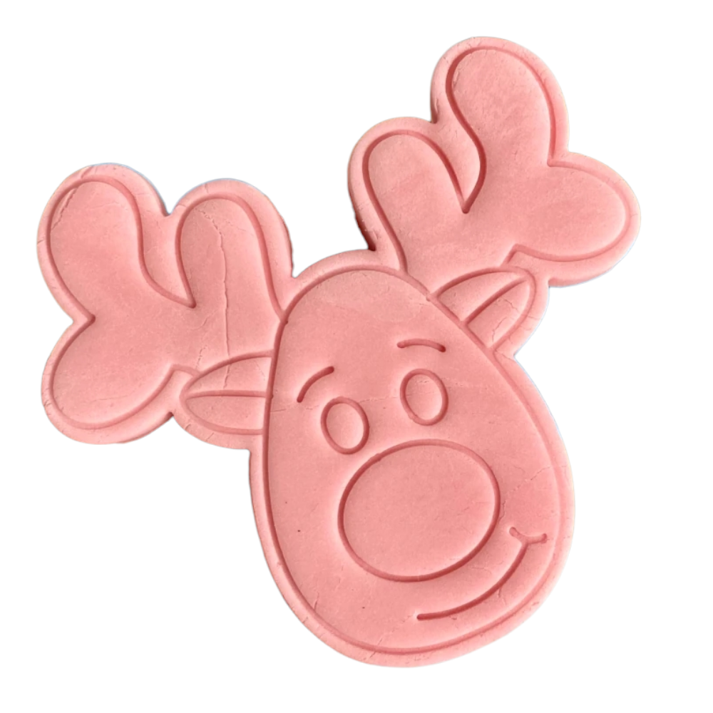 Świąteczna Wykrawaczka 3D ze Stemplem „Głowa Renifera” 9 cm – FloWerka