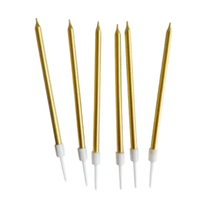 zdjęcie Świeczki Urodzinowe – Złote 10 cm – 6 szt.