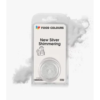 Barwnik w proszku do drinków polskiej produkcji firmy FOODCOLOURS - bez E171 - New Silver Shimmering, Srebrny- 2,5g