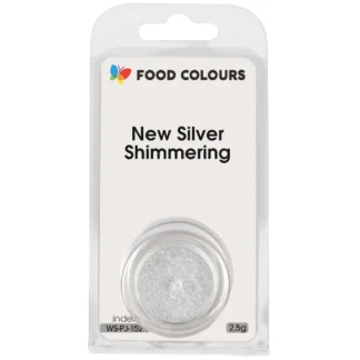Barwnik w proszku polskiej produkcji firmy FOODCOLOURS - bez E171 - New Silver Shimmering, Srebrny- 2,5g