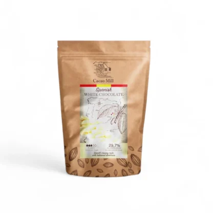 Czekolada hiszpańska biała Cacao Mill 29,7% kakao, płynność: 3/5 - 0,4 kg