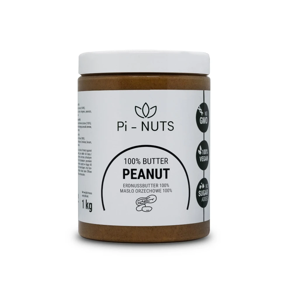 Masło orzechowe 100% Pi-NUTS 1 kg – czyste orzechy arachidowe