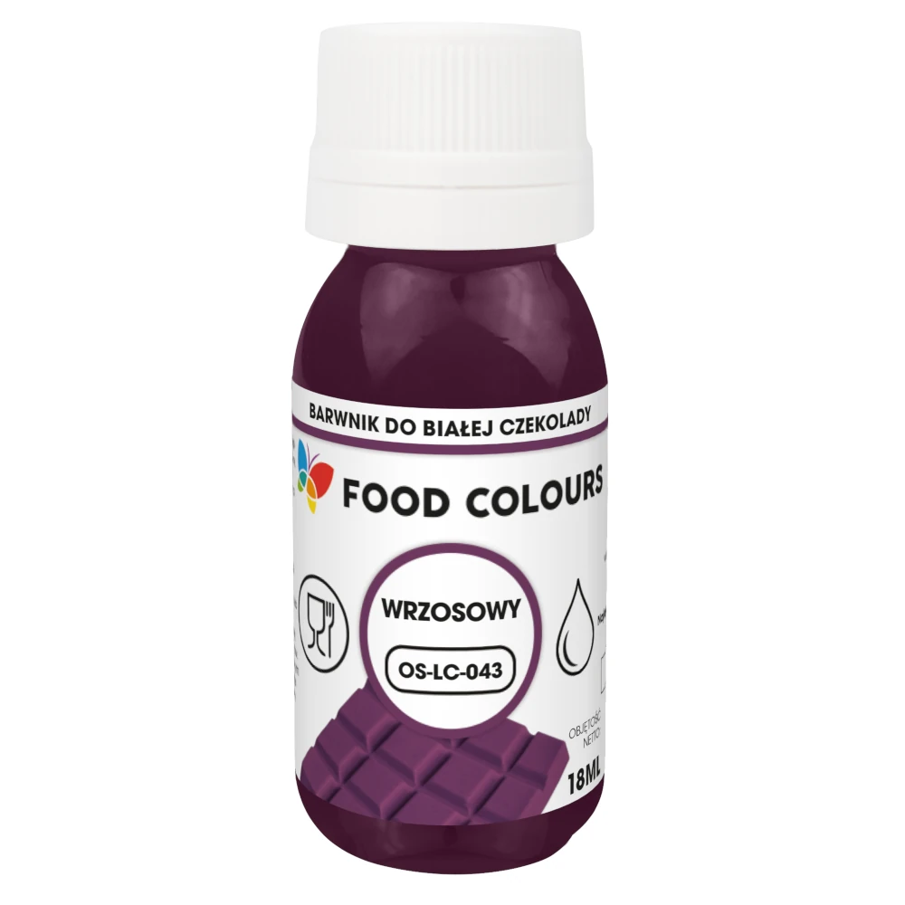 Jadalny barwnik olejowy Food Colours Heather, Wrzosowy 18 ml – do czekolady i kremów