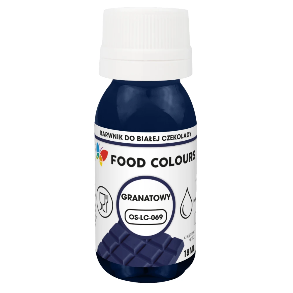 Jadalny barwnik olejowy Food Colours Navy Blue, Granatowy 18 ml – do czekolady i kremów