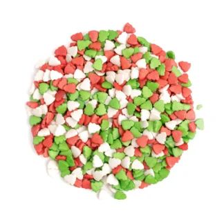 Cukrowa Posypka CHRISTMAS TREES (kolorowe choinki w odcieniu zielonym, białym i czerwonym) - 90 g - Słodki Bufet