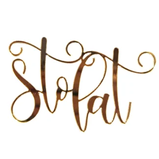 Dekor na tort Sto lat wywijasy - Złoty Lustro - Miniowe Love