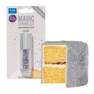 PME Magic Sparkles Silver 3 g – Srebrny Jadalny Opalizujący Brokat do Dekoracji