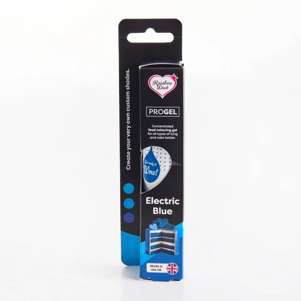 Rainbow Dust ProGel® Electric Blue, Żywy, Cyjanowy Niebieski – intensywny kolor, który zmienia każde słodkie dzieło