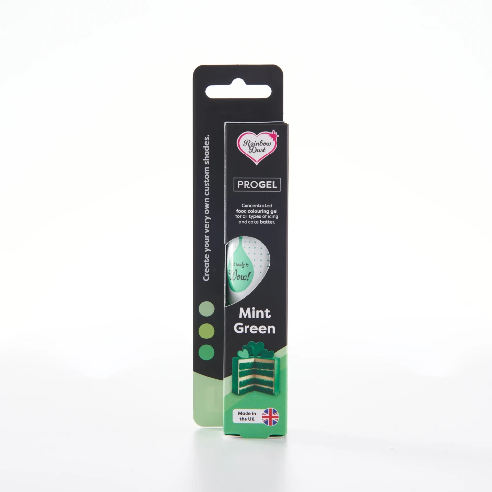 Rainbow Dust ProGel® Mint Green, Miętowy Zielony – intensywny kolor, który zmienia każde słodkie dzieło