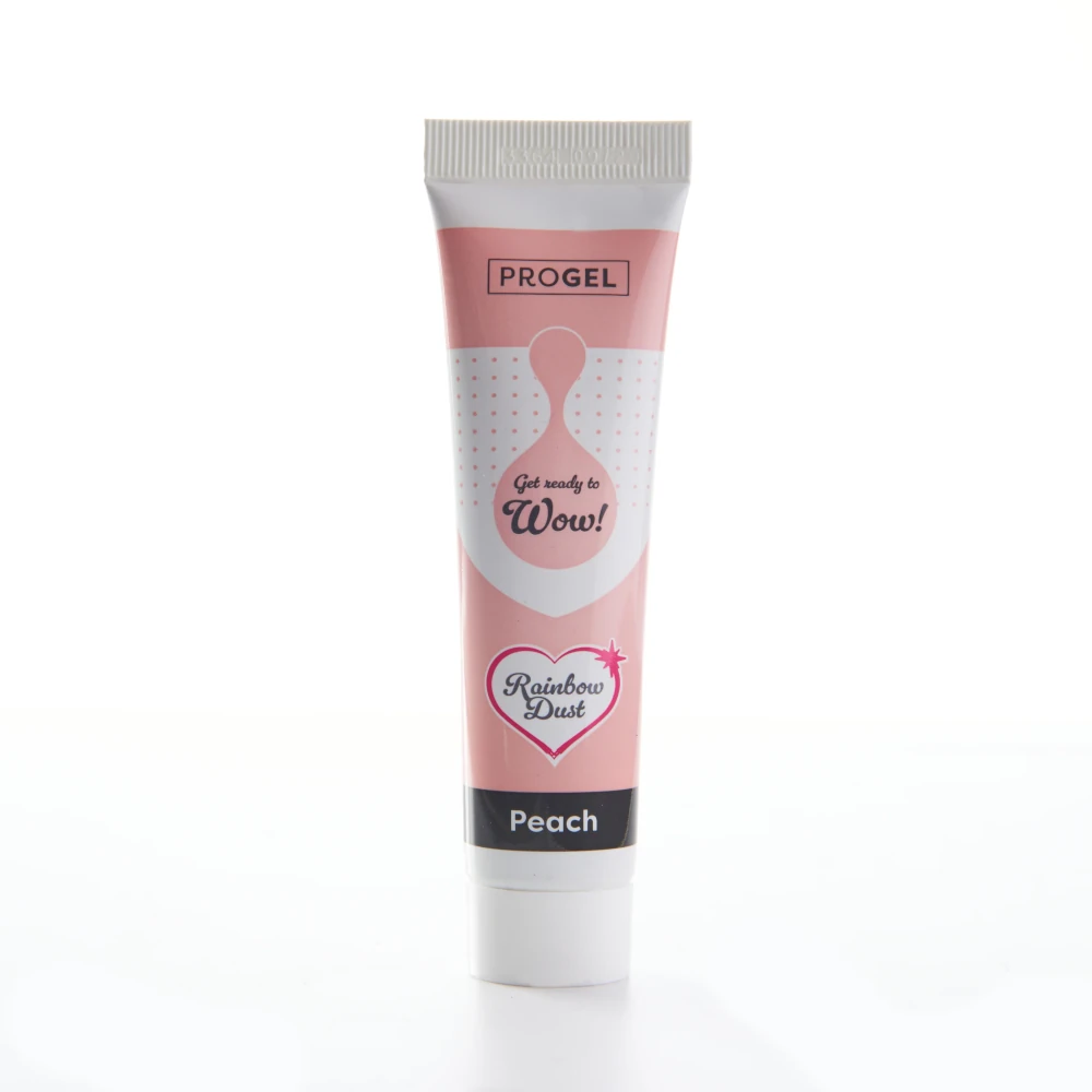Rainbow Dust ProGel® Peach, Brzoskwiniowy – intensywny kolor, który zmienia każde słodkie dzieło