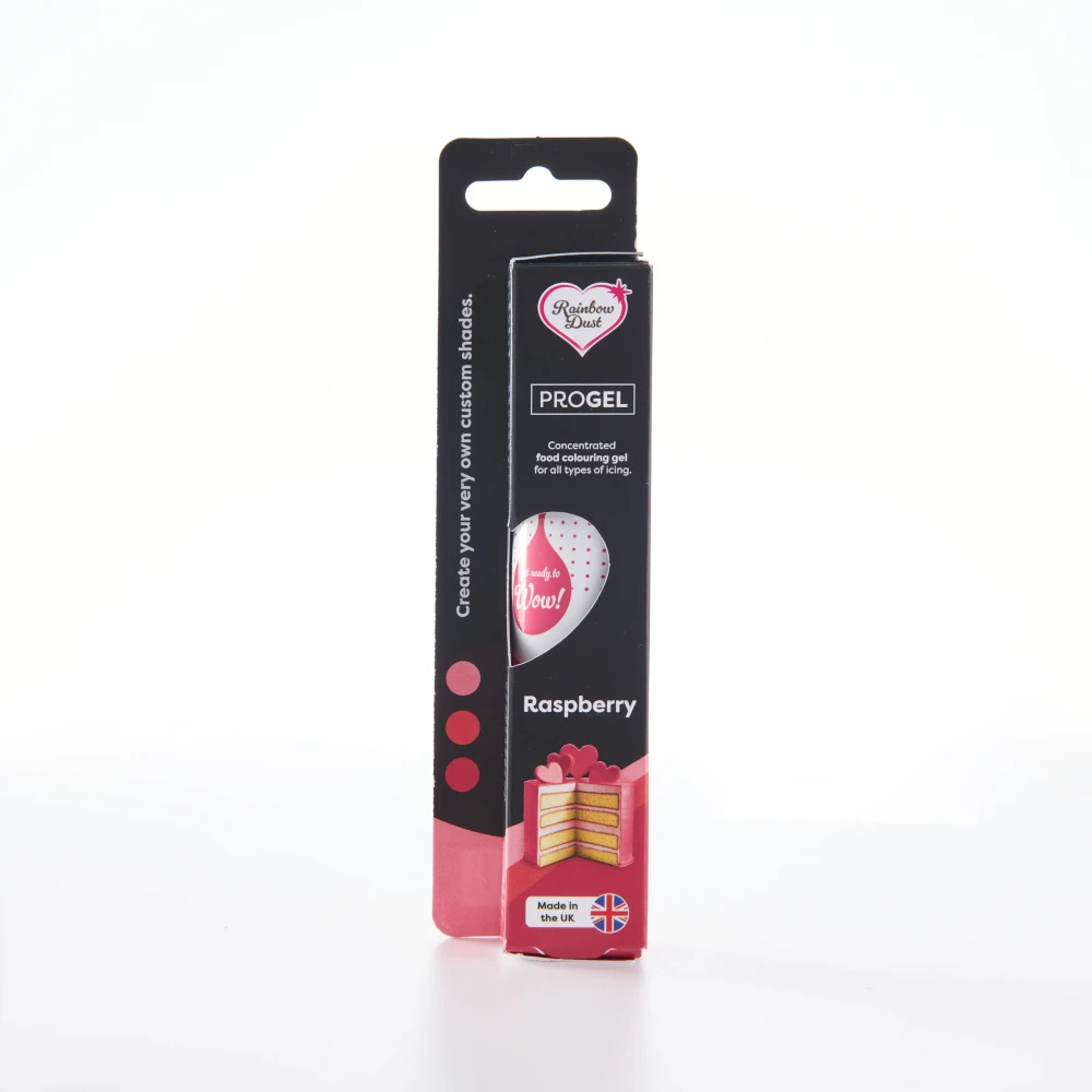 Rainbow Dust ProGel® Raspberry, Malinowy – intensywny kolor, który zmienia każde słodkie dzieło