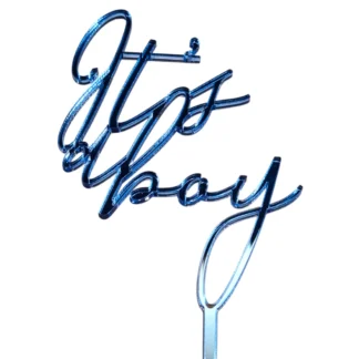 Topper na tort - It's a Boy 12 x 8,5 cm Niebieski Lustro - Miniowe Love