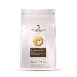 zdjęcie Callebaut Selection Vermicelli White 1 kg – błyszcząca posypka z białej czekolady