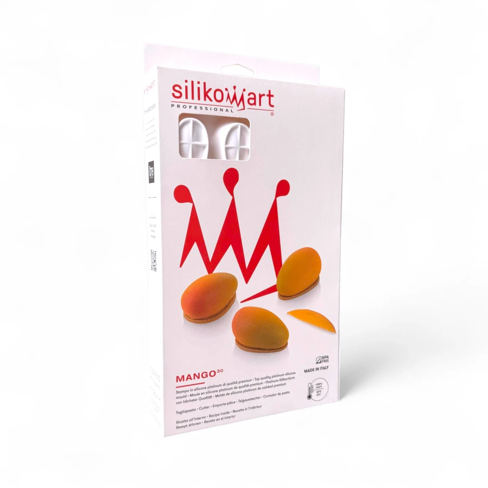Forma silikonowa MANGO 30 – mini monoporcje 3D + wykrawacz – Silikomart 36.492.87.0065