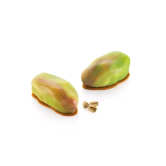 Forma silikonowa PISTACCHIO 120 – monoporcje pistacja 3D + wykrawacz – Silikomart 36.481.87.0065