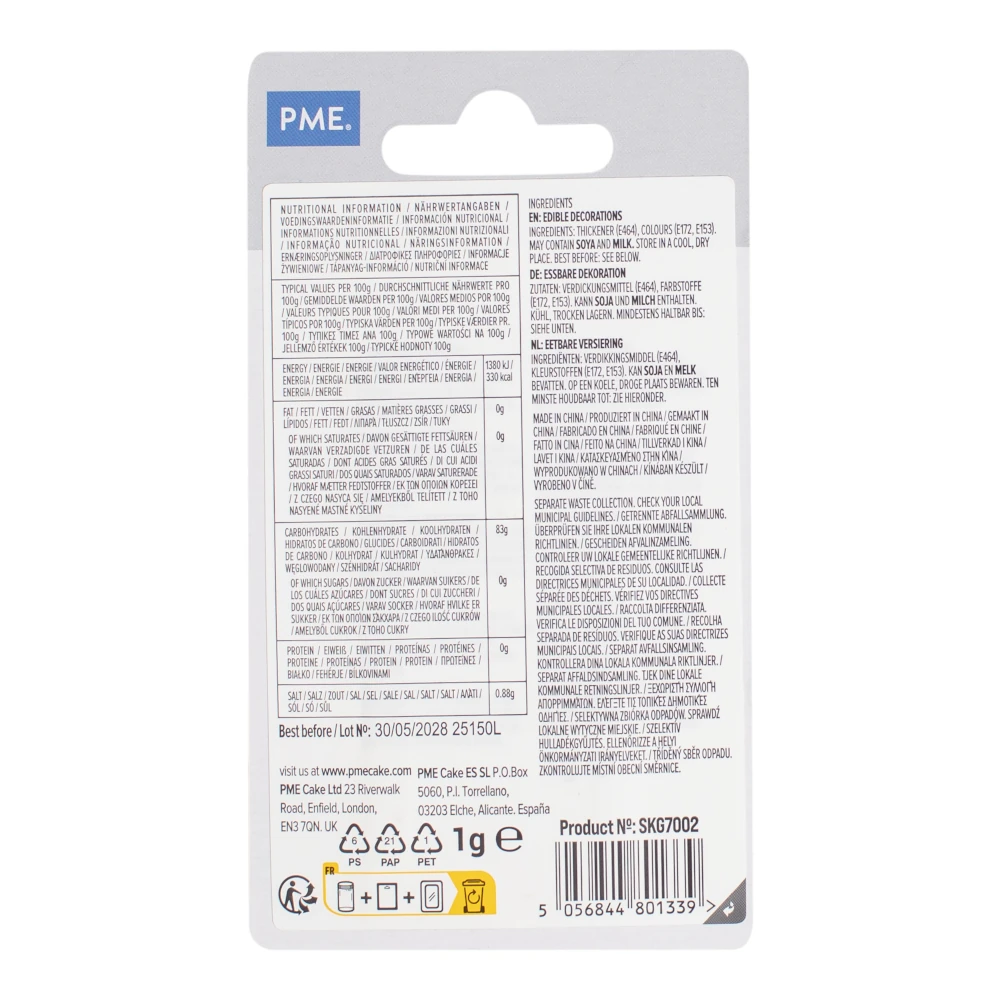 Jadalny Brokat Gwiazdki Srebrny PME 1 g