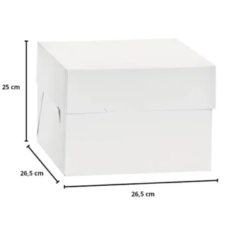 Wysokie pudełko na tort z pokrywką Decora 26,5 x 26,5 x 25 cm