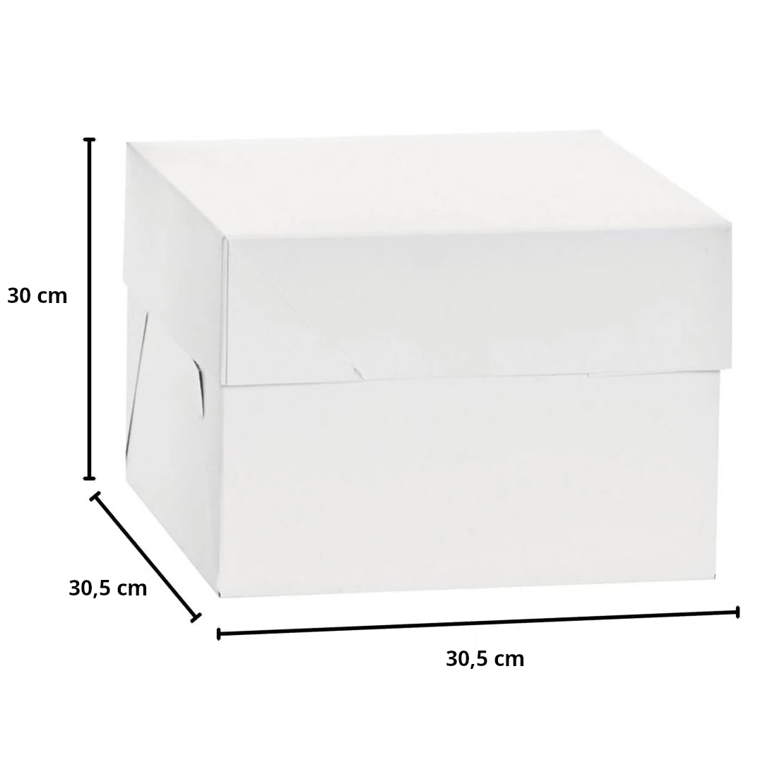 Wysokie pudełko na tort z pokrywką Decora 30,5 x 30,5 x 30 cm