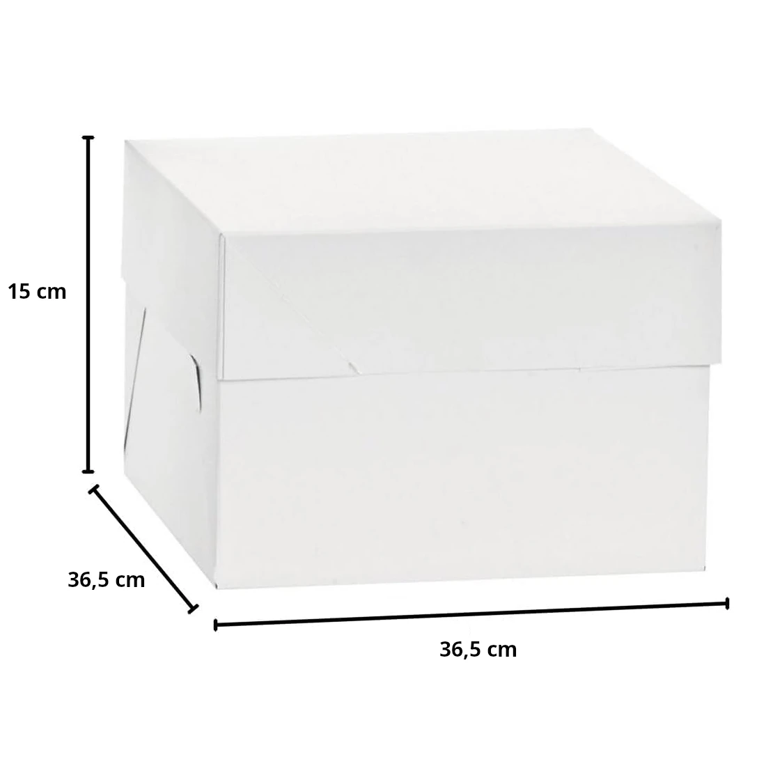 Pudełko na tort z pokrywką - Decora 36,5 x 36,5 x 15 cm