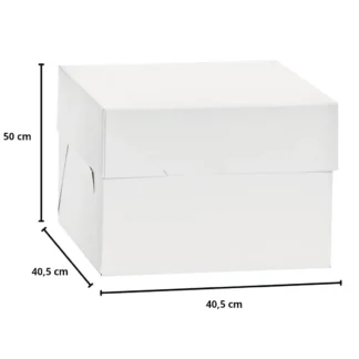 Wysokie pudełko na tort z pokrywką Decora 40,5 x 40,5 x 50 cm