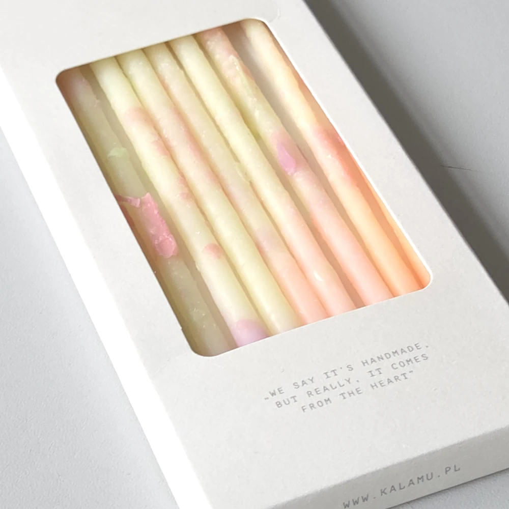 Naturalne Ekologiczne Świeczki z wosku pszczelego – Confetti Maxi Slim – 10 szt. - Kalamu
