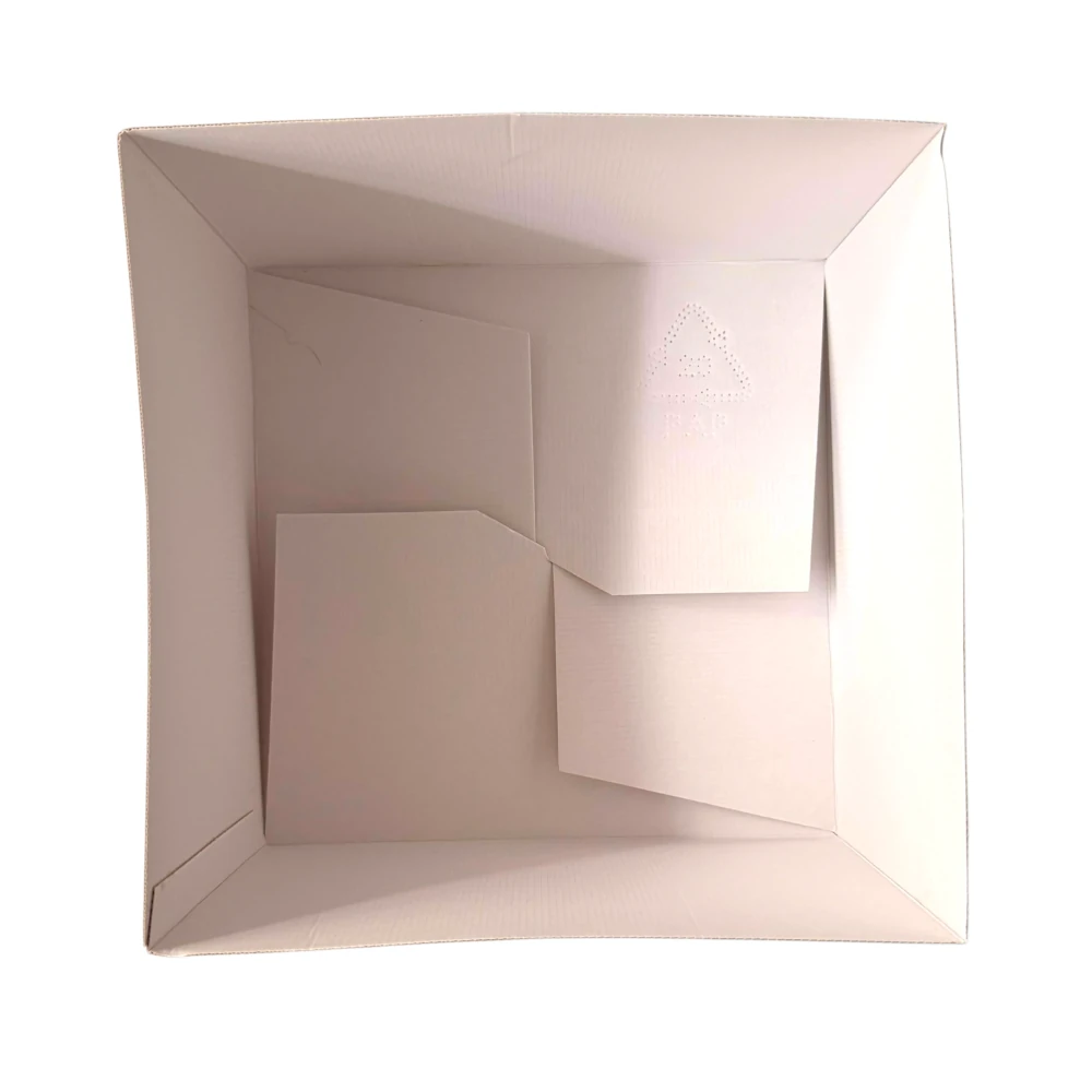 Eleganckie pudełko na ciasto i tort z automatycznym dnem kraft + złota pokrywka Decora 24 x 24 x 15 cm