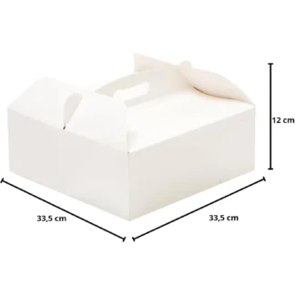 Pudełko automatyczne  na tort z rączką – wygoda transportu i eleganckie podanie 33,5 x 33,5 x 12 cm