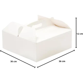 Pudełko automatyczne  na tort z rączką – wygoda transportu i eleganckie podanie 36 x 36 x 12 cm