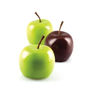 Silikomart Mela, Ciliegia & Pesca – forma silikonowa do monoporcji 3D jabłko, wiśnia, brzoskwinia 28.313.87.0065