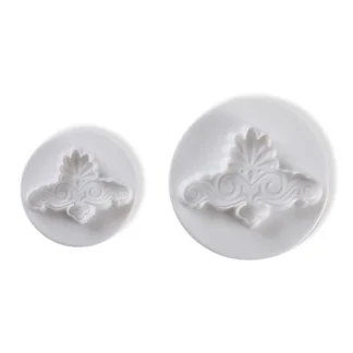 Wykrawaczki z tłoczkiem ozdoby koronkowe - do masy cukrowej i marcepanu, Pavoni 2 szt.