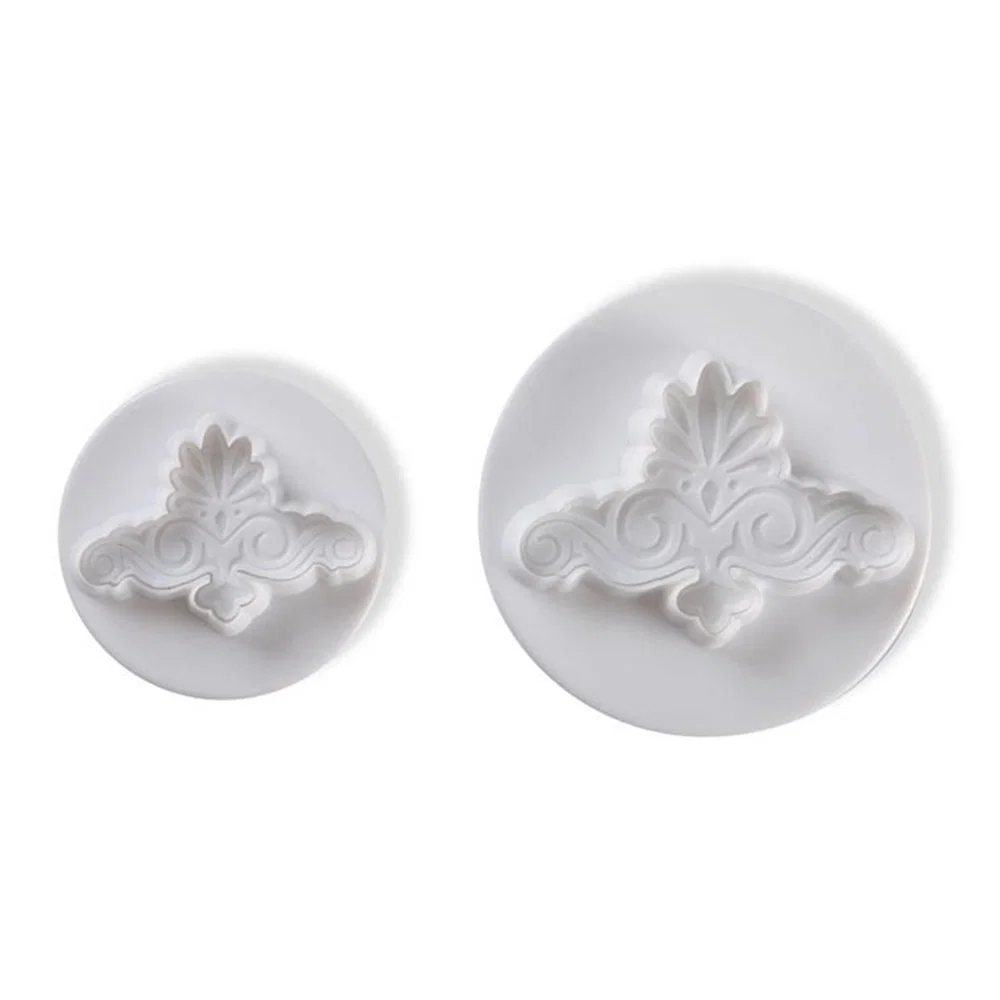 Wykrawaczki z tłoczkiem ozdoby koronkowe - do masy cukrowej i marcepanu, Pavoni 2 szt.