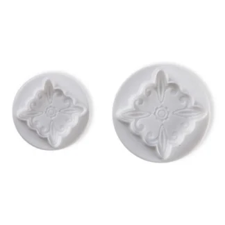 Wykrawaczki z tłoczkiem – dekor barokowy kwadratowy, 2 szt. Pavoni NO3005