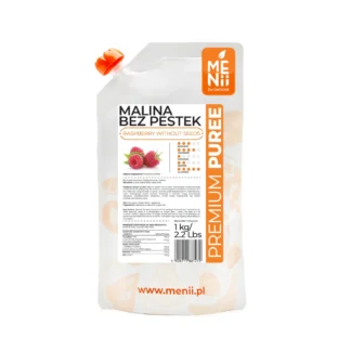 Intensywnie malinowe puree bez pestek do nowoczesnych deserów MENii - 1 kg