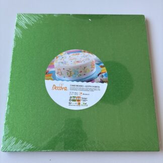 Podkład pod tort kwadratowy Zielony 30x30 cm, h 1,2 cm Decora (OUTLET)